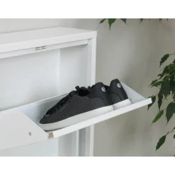 Hioshop Pisa schoenenkast wit metaal met 3 vakken - set van 3