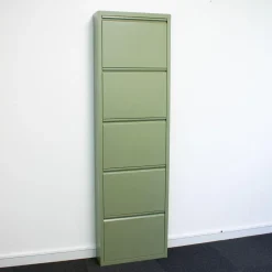 Hioshop Pisa schoenenkast groen metaal met 10 vakken