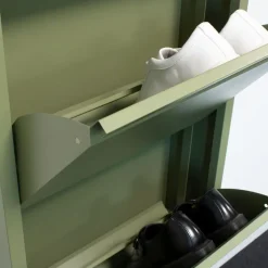 Hioshop Pisa schoenenkast groen metaal met 10 vakken