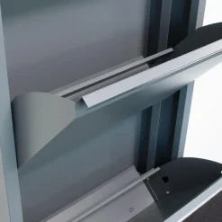 Hioshop Pisa schoenenkast grijs metaal met 5 vakken