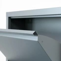 Hioshop Pisa schoenenkast grijs metaal met 5 vakken