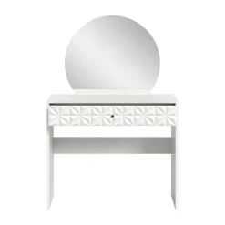 Hioshop Prisma kaptafel 1 lade 1 spiegel wit