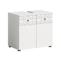 Hioshop Prisma wastafel 2 deuren wit