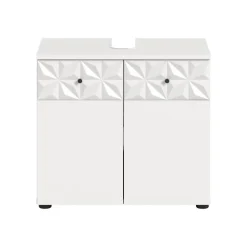 Hioshop Prisma wastafel 2 deuren wit