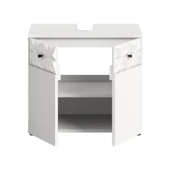 Hioshop Prisma wastafel 2 deuren wit