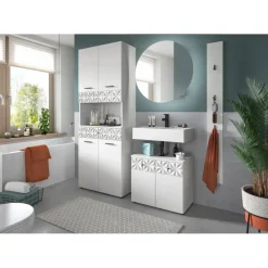 Hioshop Prisma wastafel 2 deuren wit