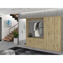 Hioshop ProjektX kledingkast 4 deuren eiken decor