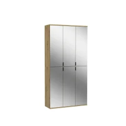 Hioshop ProjektX kledingkast - 6 deuren spiegel