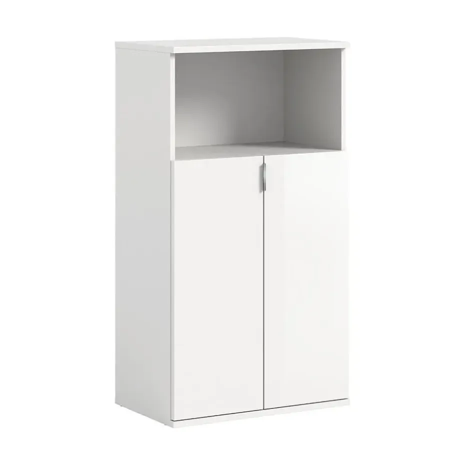 Hioshop ProjektX schoenenkast 2 deuren 1 vak wit hoogglans