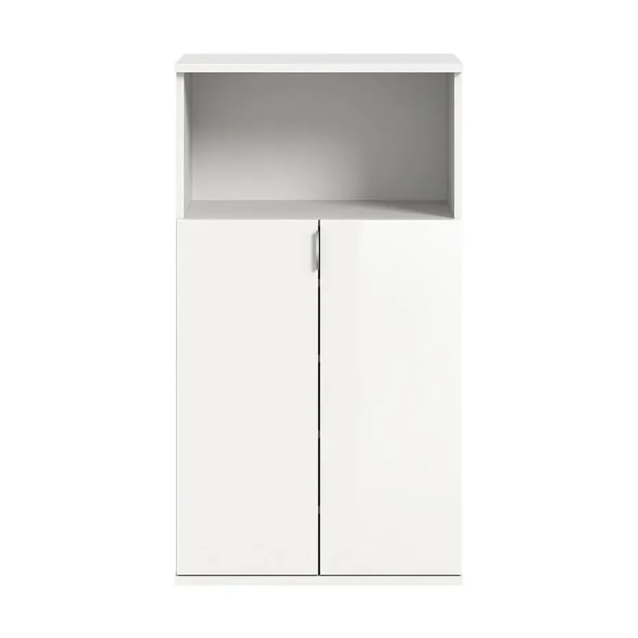Hioshop ProjektX schoenenkast 2 deuren 1 vak wit hoogglans