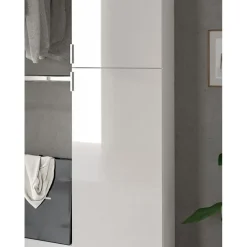 Hioshop ProjektX schoenenkast 2 deuren 1 vak wit hoogglans