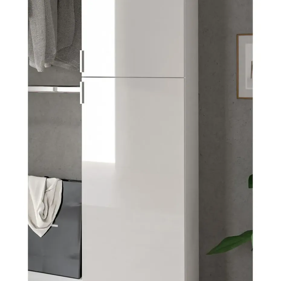 Hioshop ProjektX schoenenkast 2 deuren 1 vak wit hoogglans