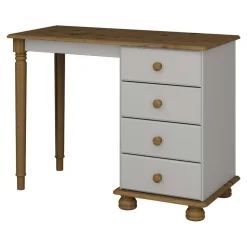 Hioshop Richard kaptafel 4 laden bruin-grijs