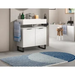 Hioshop Riff wastafel 2 deuren wit