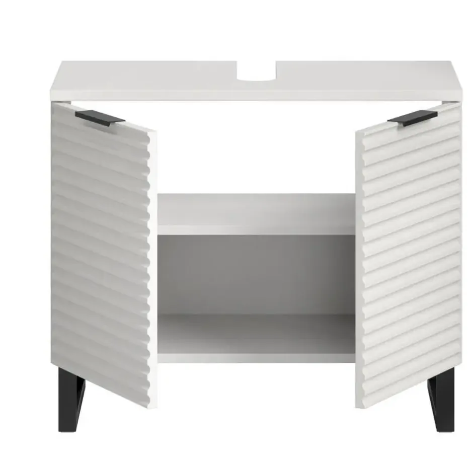 Hioshop Riff wastafel 2 deuren wit