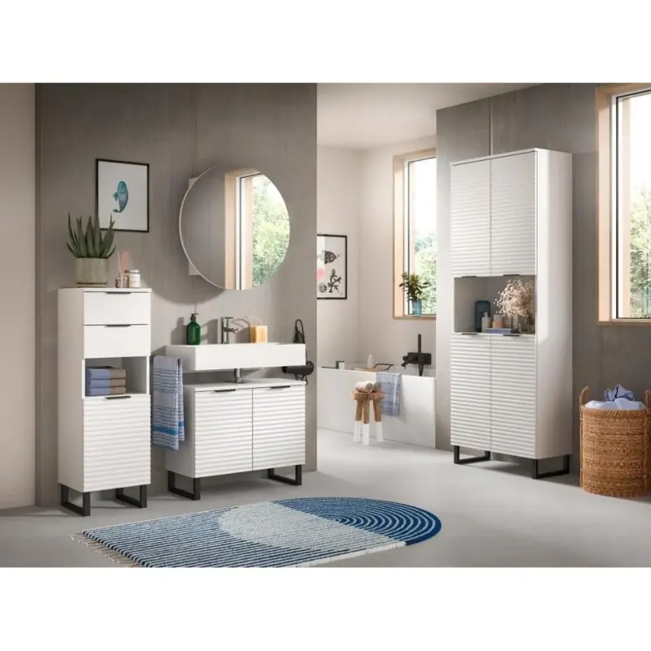 Hioshop Riff wastafel 2 deuren wit