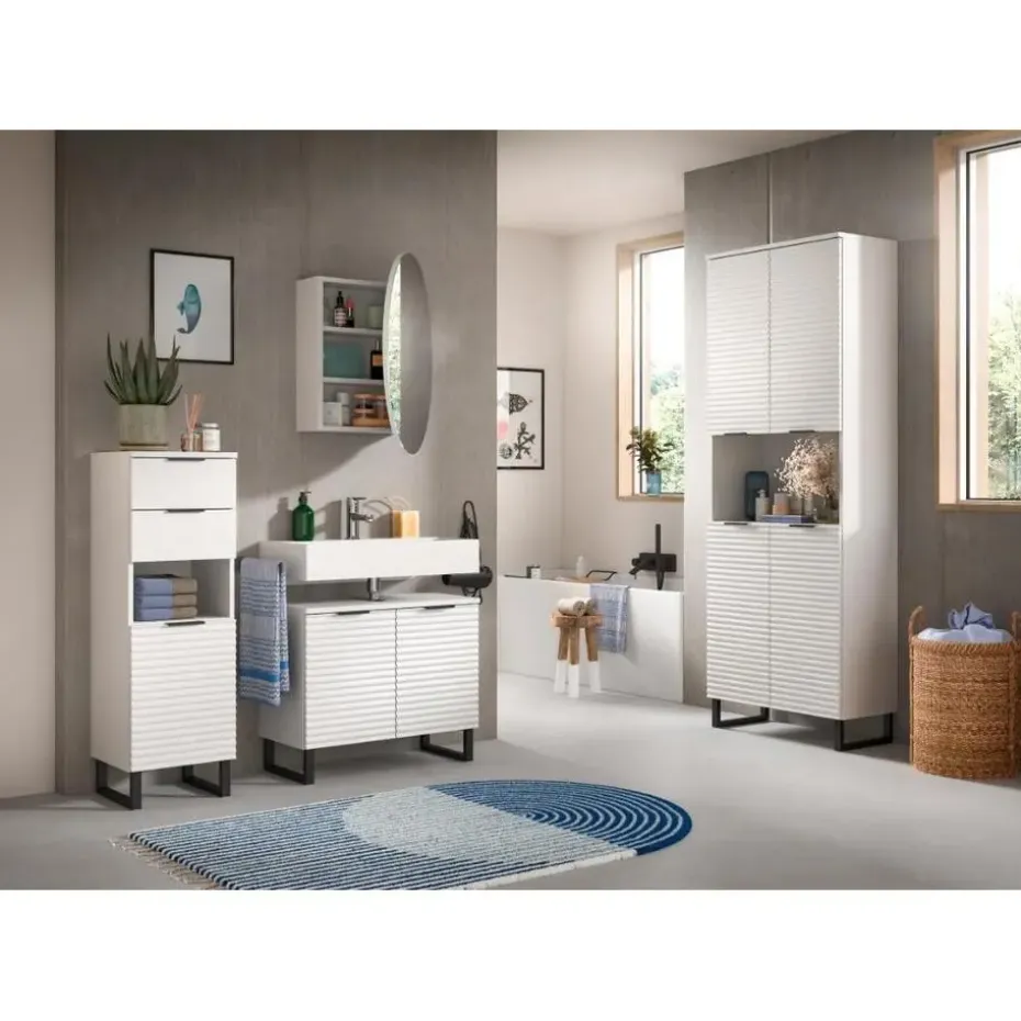 Hioshop Riff wastafel 2 deuren wit