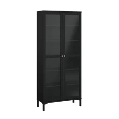 Hioshop Roma vitrinekast 2 deuren matzwart
