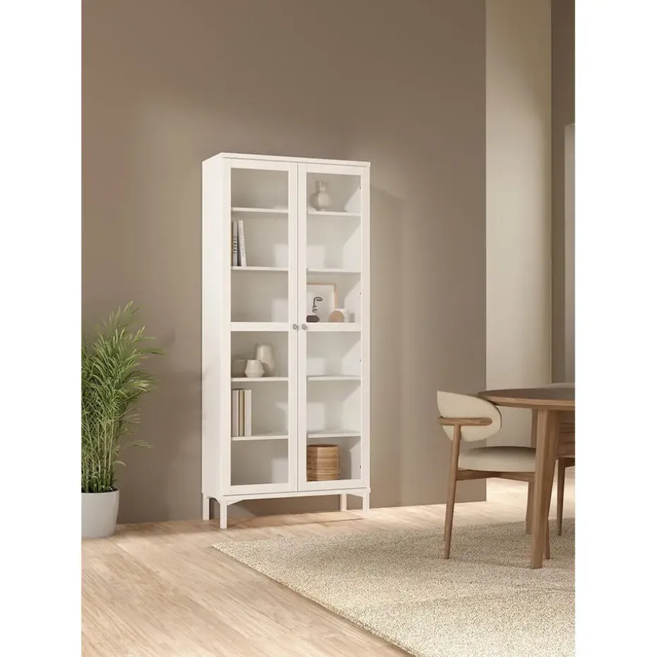 Hioshop Roma vitrinekast 2 deuren wit