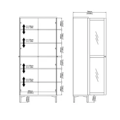 Hioshop Roma vitrinekast 2 deuren wit