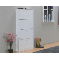 Hioshop Schoenenkast wit mat 75x148x17 cm Escape