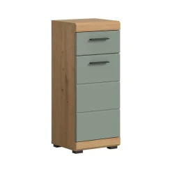Hioshop Scout badkamerkast 1 deur- 1 lade salvie decor- eiken decor
