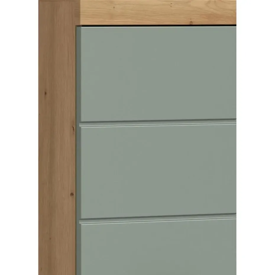 Hioshop Scout badkamerkast 2 deuren- 1 lade salvie decor- eiken decor