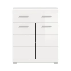 Hioshop Scout badkamerkast 2 deuren- 1 lade wit hoogglans- wit