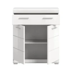 Hioshop Scout badkamerkast 2 deuren- 1 lade wit hoogglans- wit