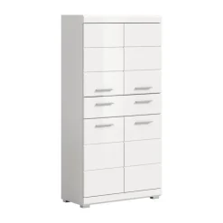 Hioshop Scout kolomkast 4 deuren- 1 lade wit hoogglans- wit