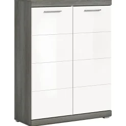 Hioshop Scout schoenenkast 2 deuren wit hoogglans