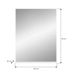 Hioshop Scout spiegel bad 1 deur- 1 plank wit hoogglans- wit