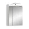 Hioshop Scout spiegelkast inclusief verlichting 2 deuren- 3 spiegeldeuren- 3