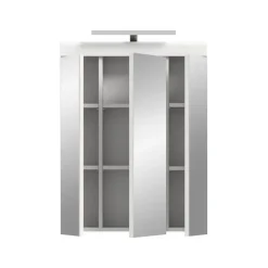 Hioshop Scout spiegelkast inclusief verlichting 2 deuren- 3 spiegeldeuren- 3