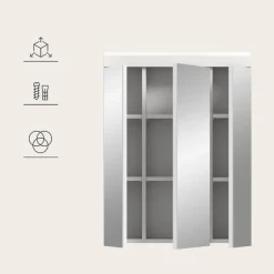 Hioshop Scout spiegelkast 3 spiegeldeuren wit hoogglans- wit