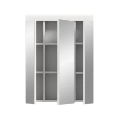 Hioshop Scout spiegelkast 3 spiegeldeuren wit hoogglans- wit