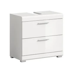 Hioshop Scout wastafel 2 deuren- 2 lades- 2 planken wit hoogglans- wit