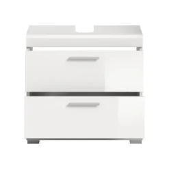 Hioshop Scout wastafel 2 deuren- 2 lades- 2 planken wit hoogglans- wit