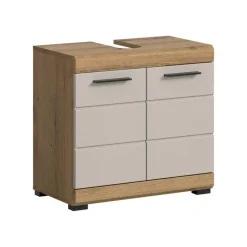 Hioshop Scout wastafel 2 deuren kasjmier decor mat- eiken decor