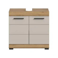 Hioshop Scout wastafel 2 deuren kasjmier decor mat- eiken decor