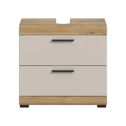 Hioshop Scout wastafel 2 lades kasjmier decor mat- eiken decor