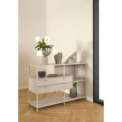 Hioshop Sea wandkast 2 lades 3 planken grijs