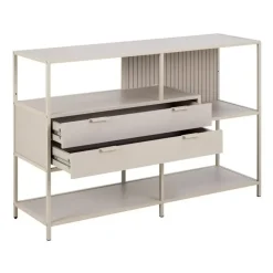 Hioshop Sea wandkast 2 lades 3 planken grijs