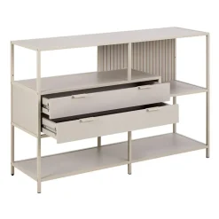 Hioshop Sea wandkast 2 lades 3 planken grijs