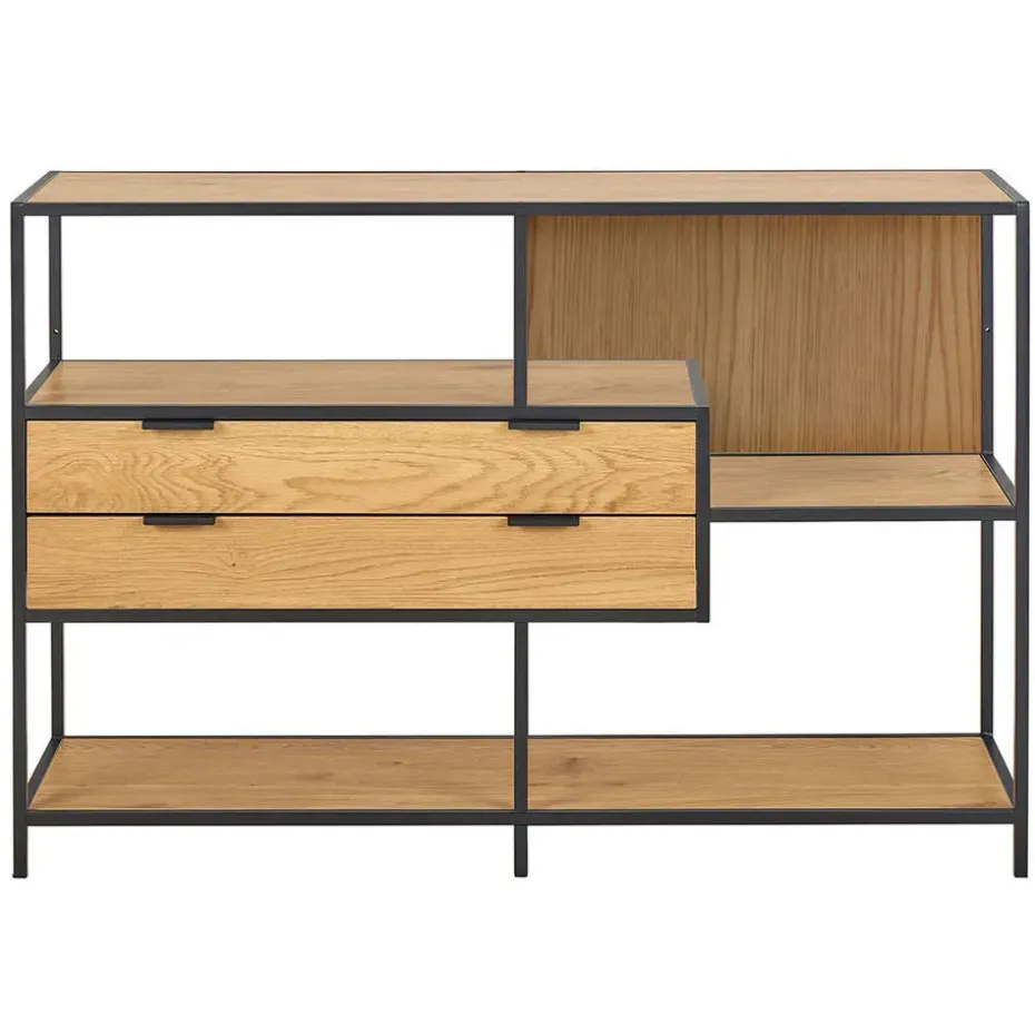 Hioshop Sea wandkast 2 lades 3 planken natuur