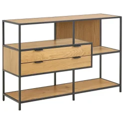 Hioshop Sea wandkast 2 lades 3 planken natuur