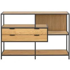 Hioshop Sea wandkast 2 lades 3 planken natuur