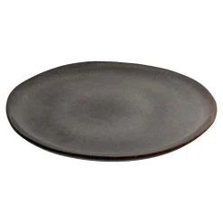 Hioshop Selma Dinerdbord keramiek set van 4 grijs- bruin