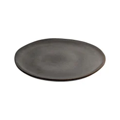 Hioshop Selma Lunchbord keramiek set van 4 grijs- bruin