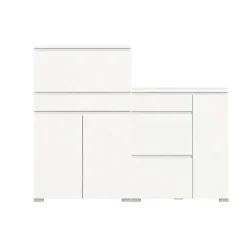 Hioshop Shoelove schoenenkast set met 2 3 deuren- 2 vouwdeuren- 1 lade wit